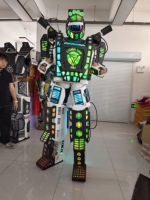 Costume de robot LED pour cosplay, en matériau EVA, 2,7 m, corps entier, éclairage RGB, pour défilés de centres commerciaux, spectacles sur scène, jeux, expositions, cosplay