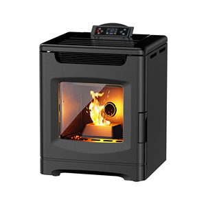 Poêle <span class=keywords><strong>à</strong></span> granulés de <span class=keywords><strong>bois</strong></span> en fonte haute efficacité KM0605A 6,5 <span class=keywords><strong>kW</strong></span> avec télécommande Wifi - Product Image 1