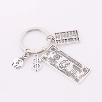 Porte-clés Arbre à Monnaie en Alliage de Zinc, Modèle 100 Dollars USD, Personnalisé, en Métal, pour Souvenir Fait Main, Cadeau Monnaie US