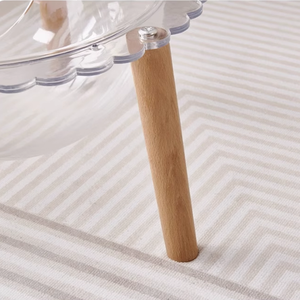 Elegante cama redonda de acrílico para gatos con nido en forma de cuenco transparente Patrón de animales Base de trípode de madera maciza ecológica Muebles para casas de mascotas - Product Image 5