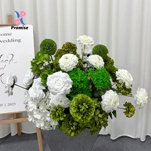 Conjunto de Arreglos Florales Artificiales de Seda Realista en Tonos Frescos Blanco y Verde para Decoración de Bodas, Banquetes y Eventos - Product Image 1