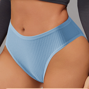 กางเกงในผ้าฝ้ายริบบิ้นสำหรับผู้หญิง เอวกลาง ระบายอากาศได้ดี นุ่มสบาย ใส่ได้ทุกวัน ขายส่ง - Product Image 2