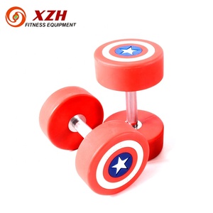 Juego de Mancuernas Estilo <span class=keywords><strong>Superman</strong></span> Americano / Mancuernas Redondas de PU de 50 kg para Gimnasio - Product Image 4