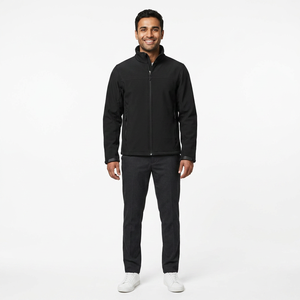 Veste Softshell d'hiver pour homme personnalisable, coupe-vent, en toile, avec col montant, fermeture éclair chaude, taille plus, cardigan en polaire - Product Image 1