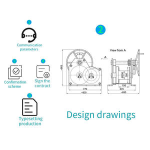 Cabrestante de tracción marina de 2 toneladas, 3 toneladas y 5 toneladas, puente flotante, freno de trinquete de servicio pesado fijo, cabrestante manual con manivela - Product Image 5