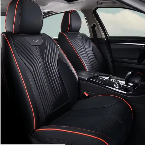 FLORICH 2pcs Black Red Stitching Leather