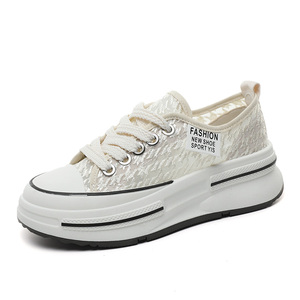 LYKU ZY5706 2026 New Mesh Women's Lace-up Round Head Summer Breathable Thick Sole Walking Casual Shoes Popular Versatile - Product Image 6