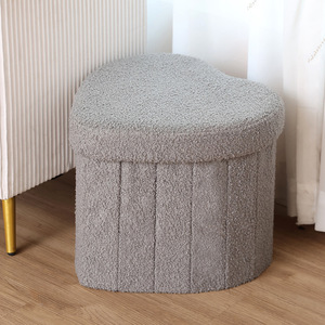 เชอร์ปาจัดเก็บออตโตมันทรงกลมพร้อมเบาะนั่งนุ่มพับที่วางเท้าสำหรับห้องนั่งเล่น - Product Image 4