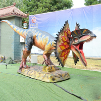 LT-4-88C Simulateur de dinosaures animatroniques Dilophosaurus pour parcs d'attractions extérieurs
