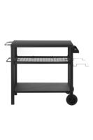 Une table mobile de four à pizza pour un chariot de fumeur de BBQ de patio extérieur avec un chariot un chariot de salle à manger de gril extérieur