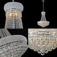 Lustre décoratif de luxe en cristal LED avec interrupteur, pour hall d'entrée, salon, villa, grandes pièces, mariages, plafonds hauts, boule dorée