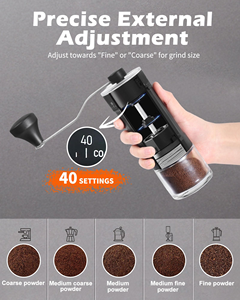 Molinillo de Café Manual Portátil de Diseño Moderno, de Acero Inoxidable y Cerámica, con Ajustes Regulables - Product Image 5
