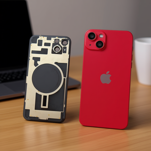 Carcasa Trasera con Soporte Metálico y Lente para iPhone 14 Plus Rojo - Product Image 3
