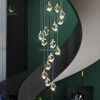 Moderne Simple Lumière De Luxe Lustre En Cristal Hôtel Appartement Lobby Décoration Suspension Lampe Escalier Droplight Plafonnier