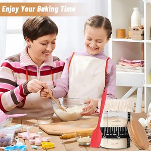 Kit de démarrage de levain 730 ml avec bande de marquage de date, thermomètre, grattoir pour pot à levain et housse en tissu cousue - Product Image 5