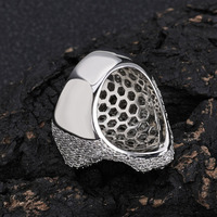 Bague croix en diamant brillant pour homme, bijoux de rappeur hip-hop NUOYA, plaquée or blanc, micro pavé, zircon baguette, bague croix pour cadeau