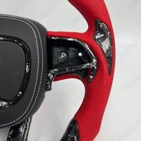 Volant de voiture personnalisé en fibre de carbone forgée rouge pour Dodge Charger Challenger Hellcat SRT RT 392 Durango, design de style racing