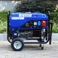 Générateur portable à essence BISON CHINA 6000W 420cc 15HP, démarrage automatique, refroidissement par air, 7.5KVA 220/380V 50/60Hz, certifié CE, réservoir de carburant de 25L