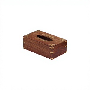 Caja de pañuelos de madera a granel con forma rectangular de calidad premium para uso en hoteles y oficinas. - Product Image 1