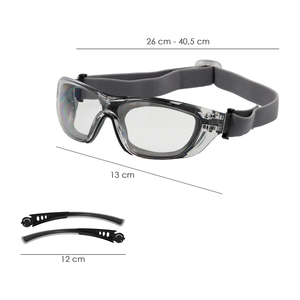Occhiali di sicurezza con lenti imbottite e aste elastiche. Aste in gomma EN/166 - Product Image 2