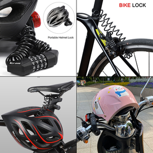 Bloqueo de contraseña de combinación portátil de 4 dígitos para <span class=keywords><strong>casco</strong></span> de bicicleta y Cable de seguridad <span class=keywords><strong>antirrobo</strong></span> de motocicleta para montar en bicicleta - Product Image 6