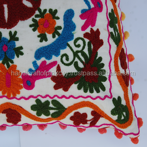 Funda de Cojín Suzani Bordada a Mano India, Estilo Uzbeko, Bordado de Algodón, para Sala de Estar, Hotel, Hogar - Product Image 1