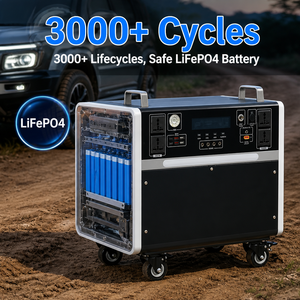 Station d'alimentation solaire portable 2000W 5000W avec contrôleur MPPT, lampe de poche, chargeur de voiture pour intérieur/extérieur LiFePO4 avec panneau solaire - Product Image 6