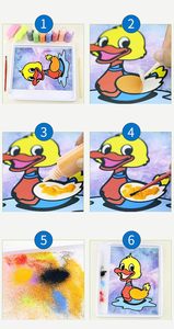 Début éducatif bricolage <span class=keywords><strong>sable</strong></span> peinture cartes Art enfants coloriage bricolage papier artisanat Kit avec 12 bouteilles <span class=keywords><strong>sable</strong></span> coloré pour les enfants - Product Image 2