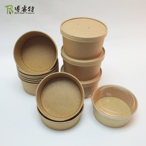 Bol à salade jetable en papier kraft, résistant à l'huile, avec revêtement PE PLA, rond, pour emporter, pour fruits, <span class=keywords><strong>poke</strong></span>, <span class=keywords><strong>nouilles</strong></span> - Product Image 3