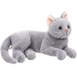 Peluche de Gato Gris, Juguete de Peluche Realista, Muñeco de Gatito, Regalos de Cumpleaños para Niños y Niñas, Juguete de Peluche de Gato Gris con Pelo Sintético - Product Image 1