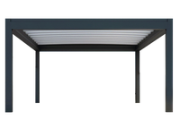 Pergola de luxe motorisée en alliage d'aluminium avec toit à lames orientables, imperméable, sur mesure pour patio