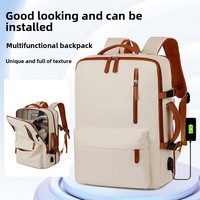 Sac à dos multifonctionnel pour ordinateur portable en tissu Oxford, avec port USB, extensible, grande capacité, bretelles incurvées, idéal pour les voyages d'affaires