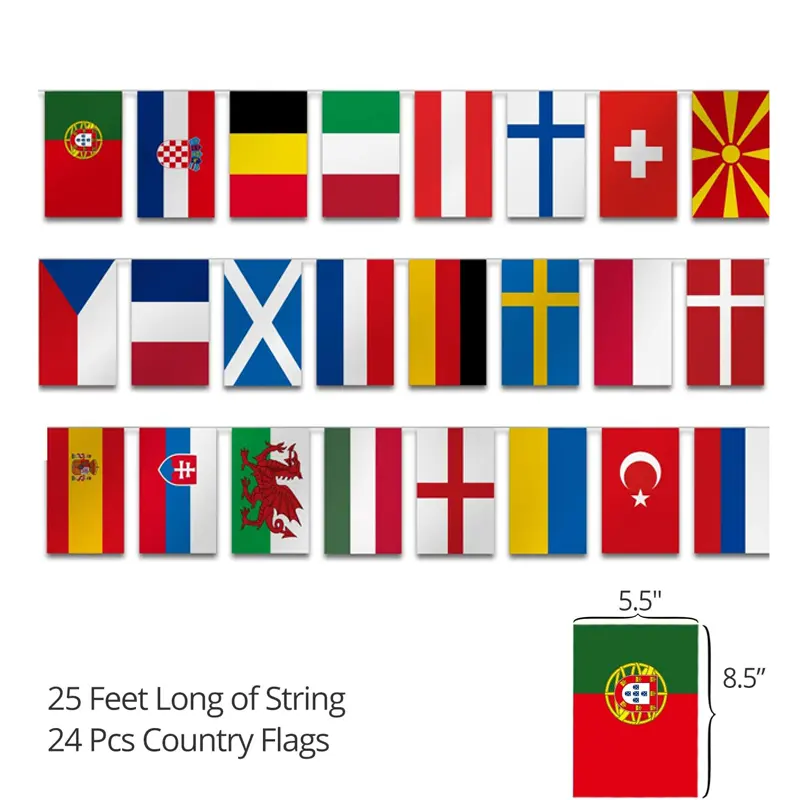 Drapeau de bruant personnalisé Qatar World 32 pays 14x21cm drapeaux à cordes