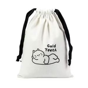 Sac en tissu personnalisé en gros, sac à cordon en coton naturel, sac à cordon en coton promotionnel - Product Image 1