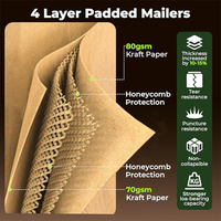 Sacs d'expédition en papier kraft neufs, écologiques, enveloppes postales brunes, sacs d'expédition rembourrés en nid d'abeille avec logo