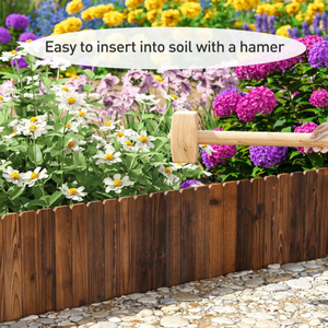 Borde de Madera Moderno para Jardín con Acabado de Madera Quemada, Tamaño Personalizable para Decoración de Paisajes - Product Image 5