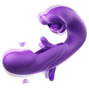 Vibrador Sexual 3 em 1, Dildo Realista com Língua que Lame e Estimula, Vibradores para Masturbação Feminina, Brinquedo Sexual para Mulheres - Product Image 2