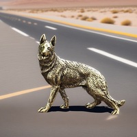 Grande sculpture en laiton de Berger Allemand, ornement de protection et de surveillance, objet d'art artisanal pour salon, table à thé, figurine de thé ou décoration de bureau