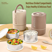 Boîte de conservation alimentaire 3-en-1 en acier inoxydable 304, récipient à soupe, boîte à lunch pour enfants, pot de conservation pour aliments chauds avec sac isotherme – Vente en gros