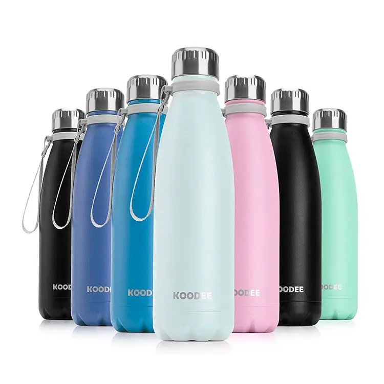Double wall cola shaped custom stainless steel water bottle with custom logo customized printing