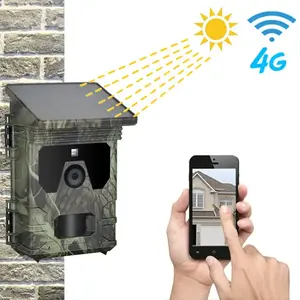 4g应用LTE蜂窝野生动物摄像机太阳能集成夜视运动激活太阳能电池板狩猎跟踪摄像机