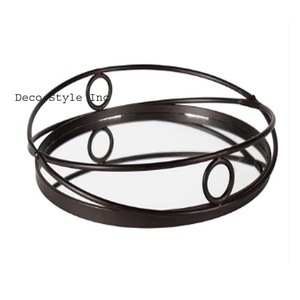 Metal <b>Mirrored</b> Round Decorative <b>Tray</b> - Product Image 1