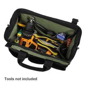 Boîte à outils portable, organiseur de rangement, grand sac à outils, 16 poches, sac à outils tactique robuste avec grande fermeture éclair, boîte à outils de transport - Product Image 3