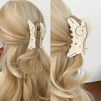 Pince à cheveux en acétate JingLan Kawaii personnalisable en gros, motif chiot de dessin animé, style européen et américain, couleur personnalisée, écologique, usage quotidien