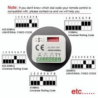 Récepteur universel de télécommande de porte de garage 2 canaux 9-30V à code fixe et à code variable