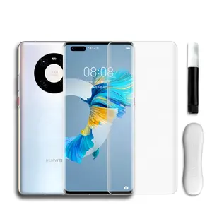 3D Cuvrved UV נוזל מלא דבק מזג זכוכית מסך מגן עבור Huawei Mate P40 30 נובה 7 פרו כבוד 30 זוג + 40 פרו P30 פרו