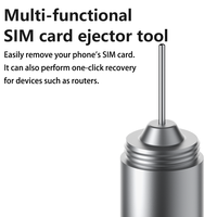 Porte-clés multifonction 2-en-1 avec coupe-boîte, broche d'éjection de carte SIM, lame dentelée, en alliage d'aluminium, mini-outil de poche pour ordinateur portable et téléphone portable