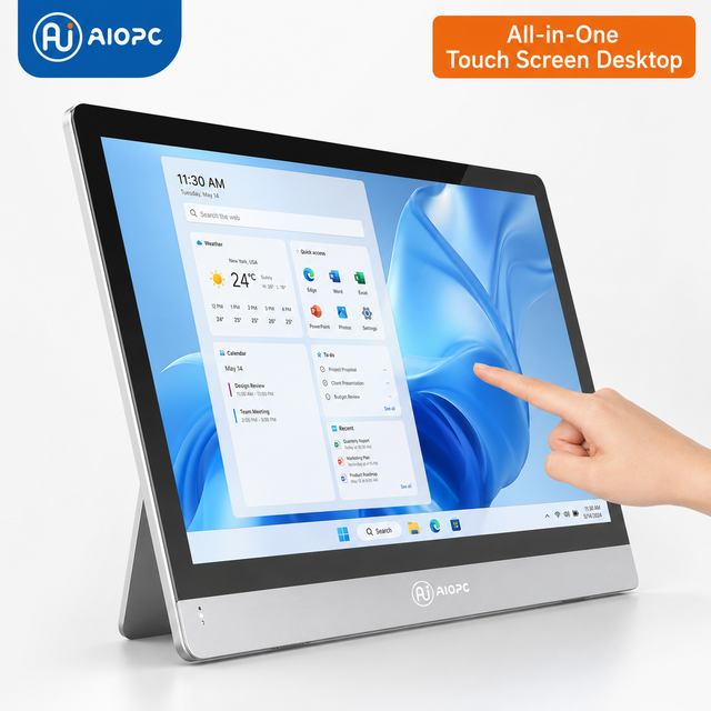 21.5 Inch Touch Screen Quad Core All-in-One Desktop PC Tablet 2-in-1 Computer DDR4 RAM Intel IPS Display Windows 10 Business New