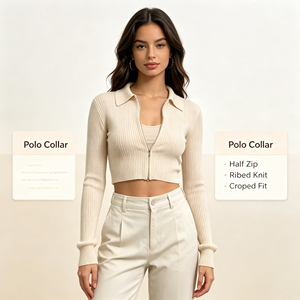 <span class=keywords><strong>Cardigan</strong></span> da Donna Laurence, Nuovo Design Personalizzato OEM & ODM, Alta Qualità, Zip, <span class=keywords><strong>Blu</strong></span>, Manica Lunga, Slim Fit, Vendita all'Ingrosso - Product Image 4