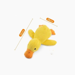 Juguete de Peluche Ecológico para Perros, Diseño de Pato con Sonido, Estampado de Animal de Dibujos Animados, Amarillo, de Lujo, Duradero, de Algodón y PP - Product Image 3